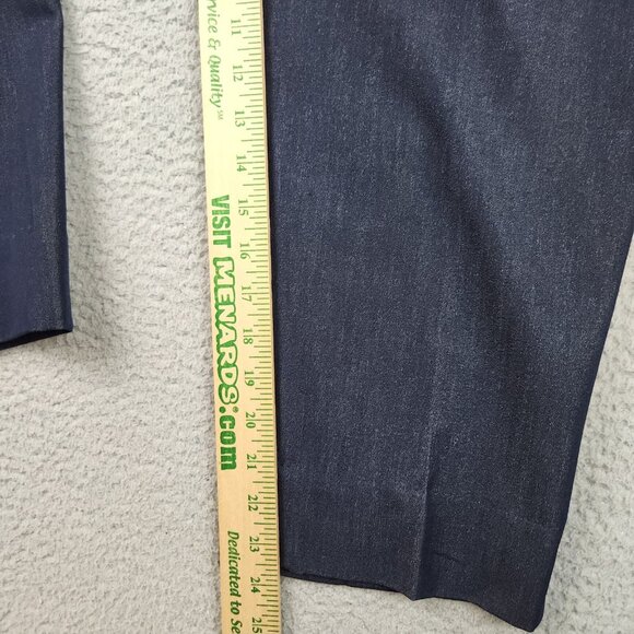 Peter Nygard Capri Pants Women's 16 Navy Blue Pleated Stretch Cropped - Picture 6 of 7